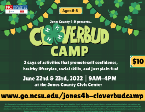 2 days of activities that promote self confidence, health lifestyles, social skills, and just plain fun! $10 per youth. June 22nd and 23rd, 2022 from 9am-4pm at the jones county civic center.