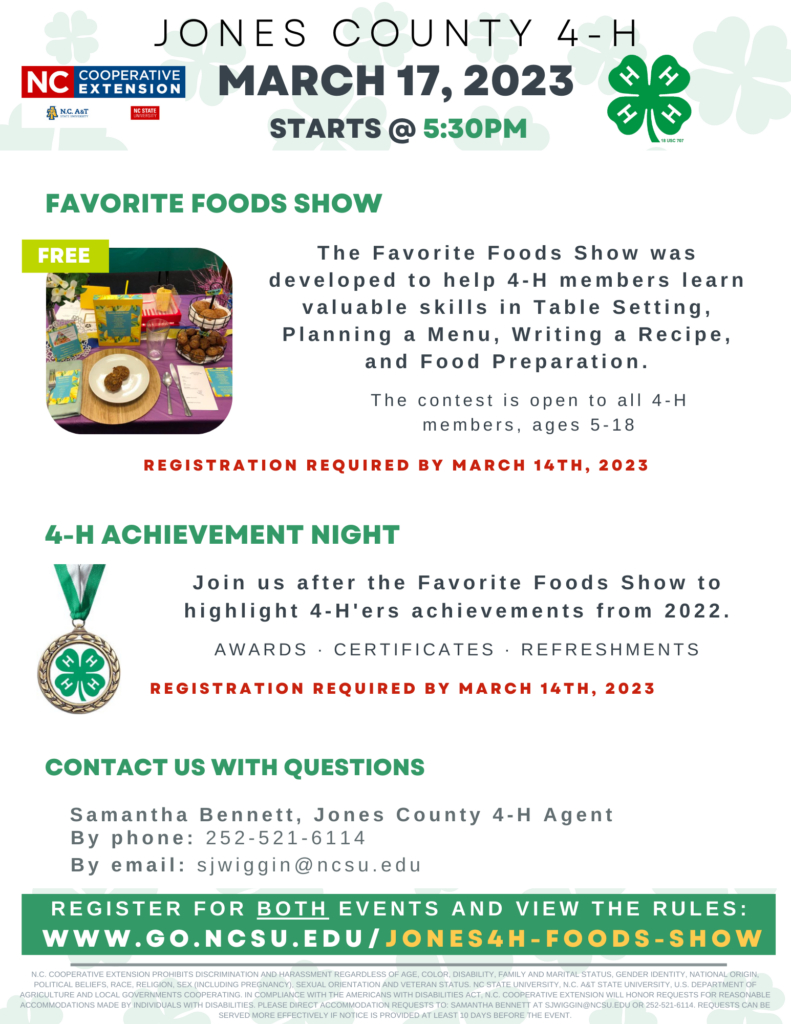 4-H Achievement Night and Favorite Foods - 2023