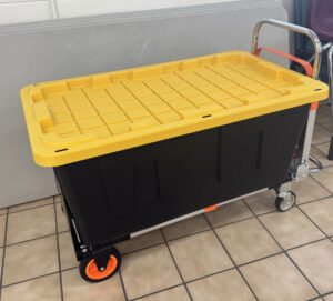 Meat Grinder Kit Tote on dolly